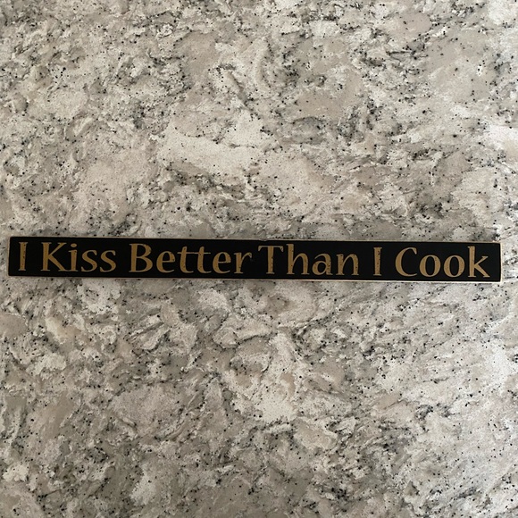 LIKE NEW “I Kiss Better Than I Cook” wooden kitchen decor - Picture 3 of 8